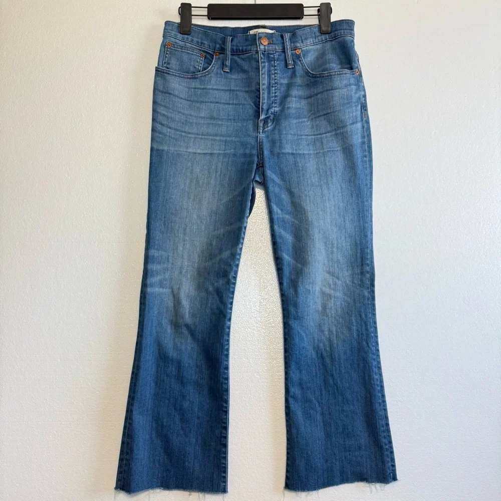 Madewell Cali Demi Boot Jeans Blue Wash Women Size 30 Zip Up Ankle Length - Picture 2 of 14